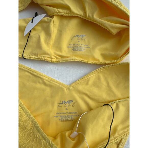 JMP The Label Yellow Textured Halter Bikini Set - XL NWT - Picture 3 of 7